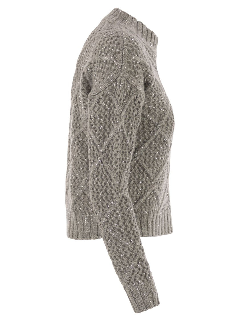 Max Mara Ellade - Boxy Wool And Cashmere Jumper With Sequins