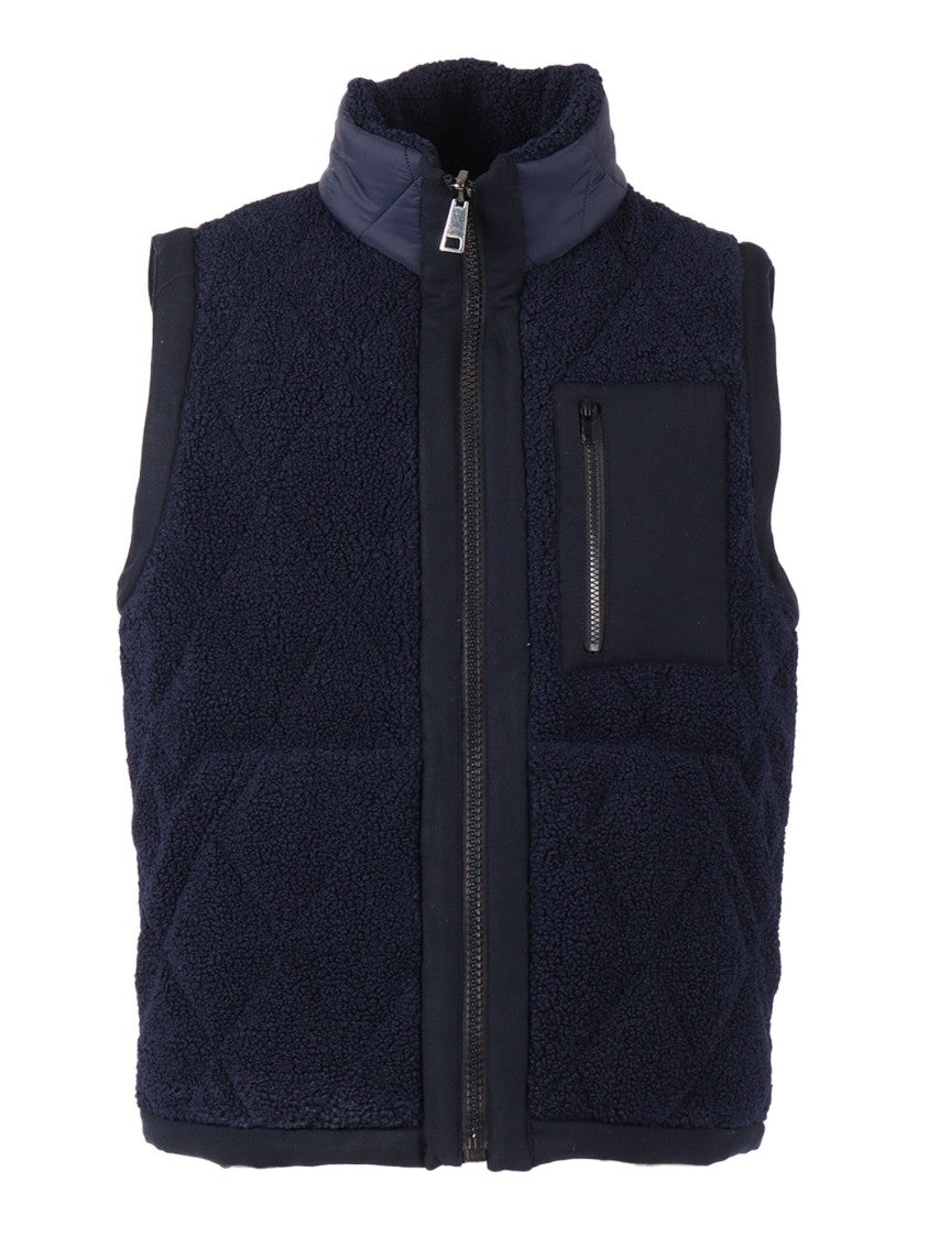 Ballantyne Reversible Double-Faced Vest With High Collar And Zip Closure