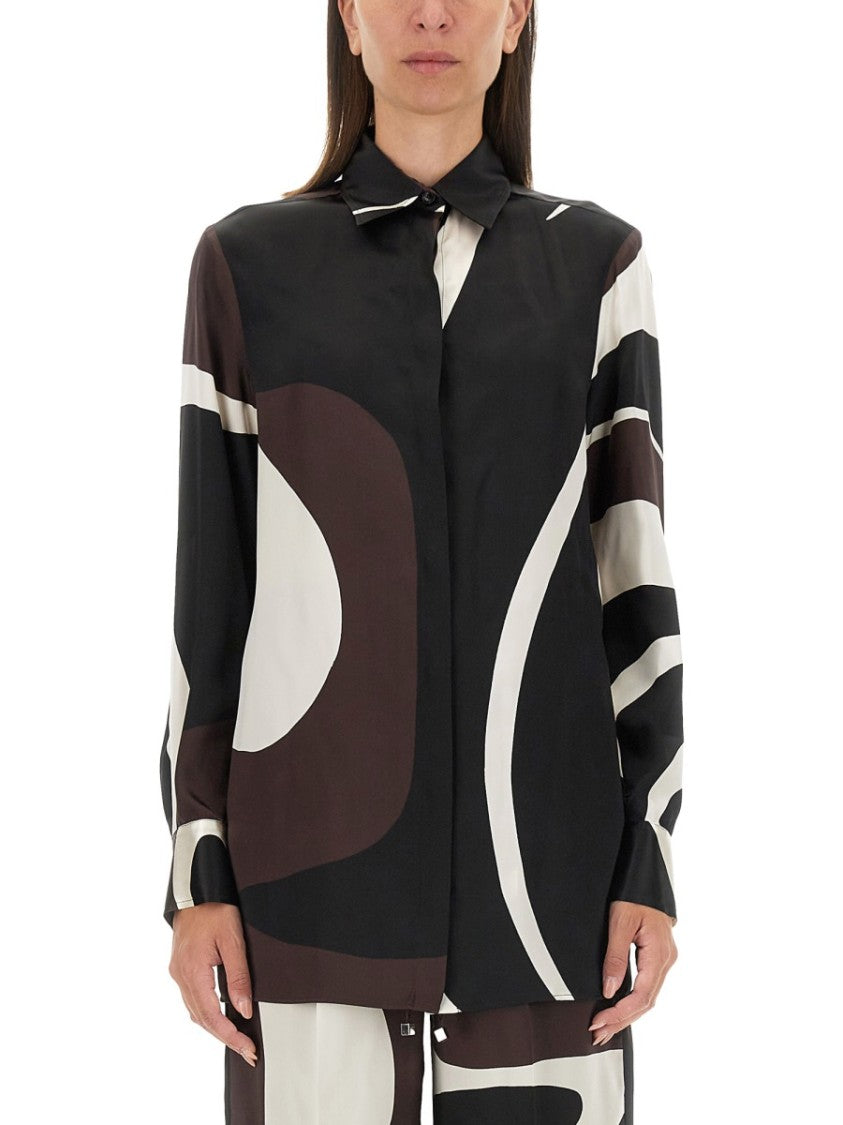 Kiton Abstract Pattern Silk Shirt