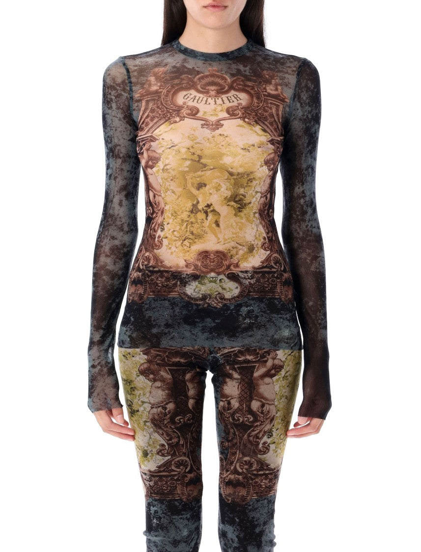 Jean Paul Gaultier Medallion Mesh Ls Top