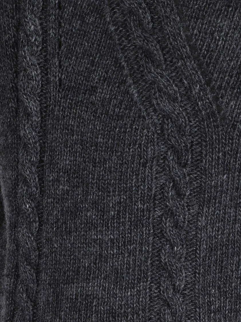 Ermanno Scervino Dark Grey Cable Knit Sweater