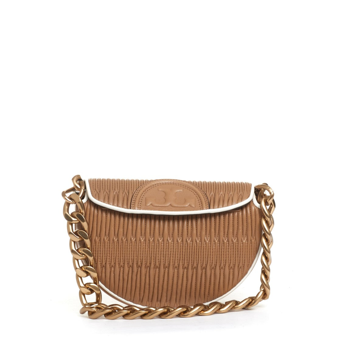 Tory Burch Mini Saddle Leather Cappuccino