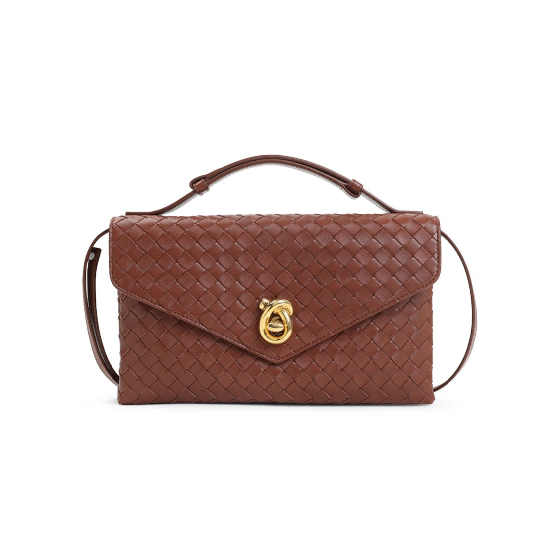 Bottega Veneta Dark Red Intrecciato Lamb Leather Shoulder Bag