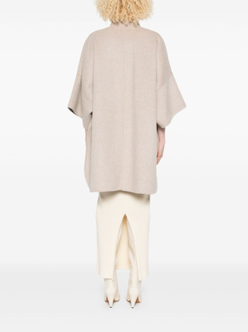 Liu Jo Relaxed Beige Coat With Button Fastening And Patch Pockets