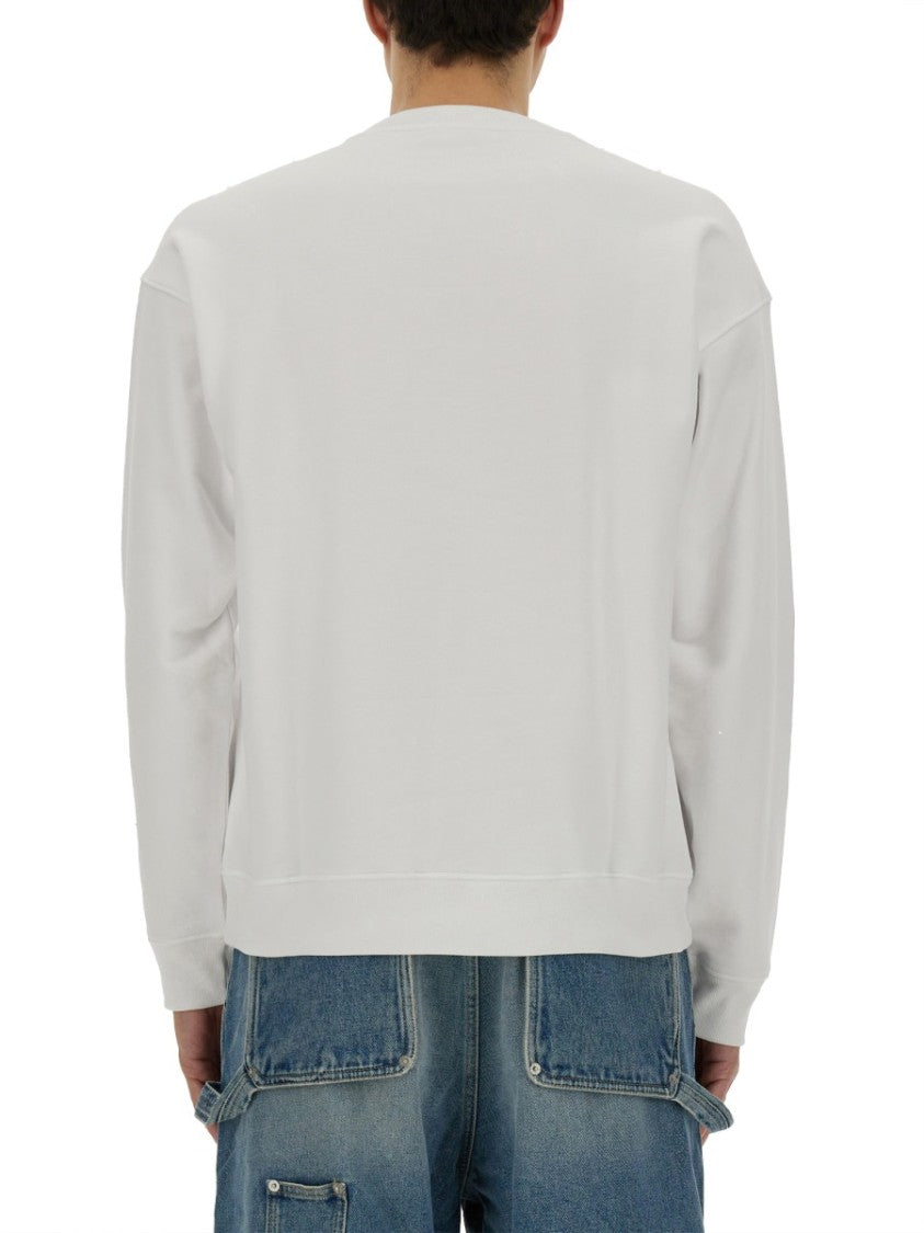 Moschino Regular Fit Cotton Sweatshirt With Bold Logo