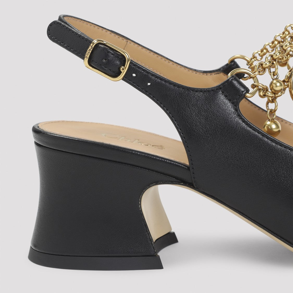 Chloé Black Nappa Leather Charms Pumps