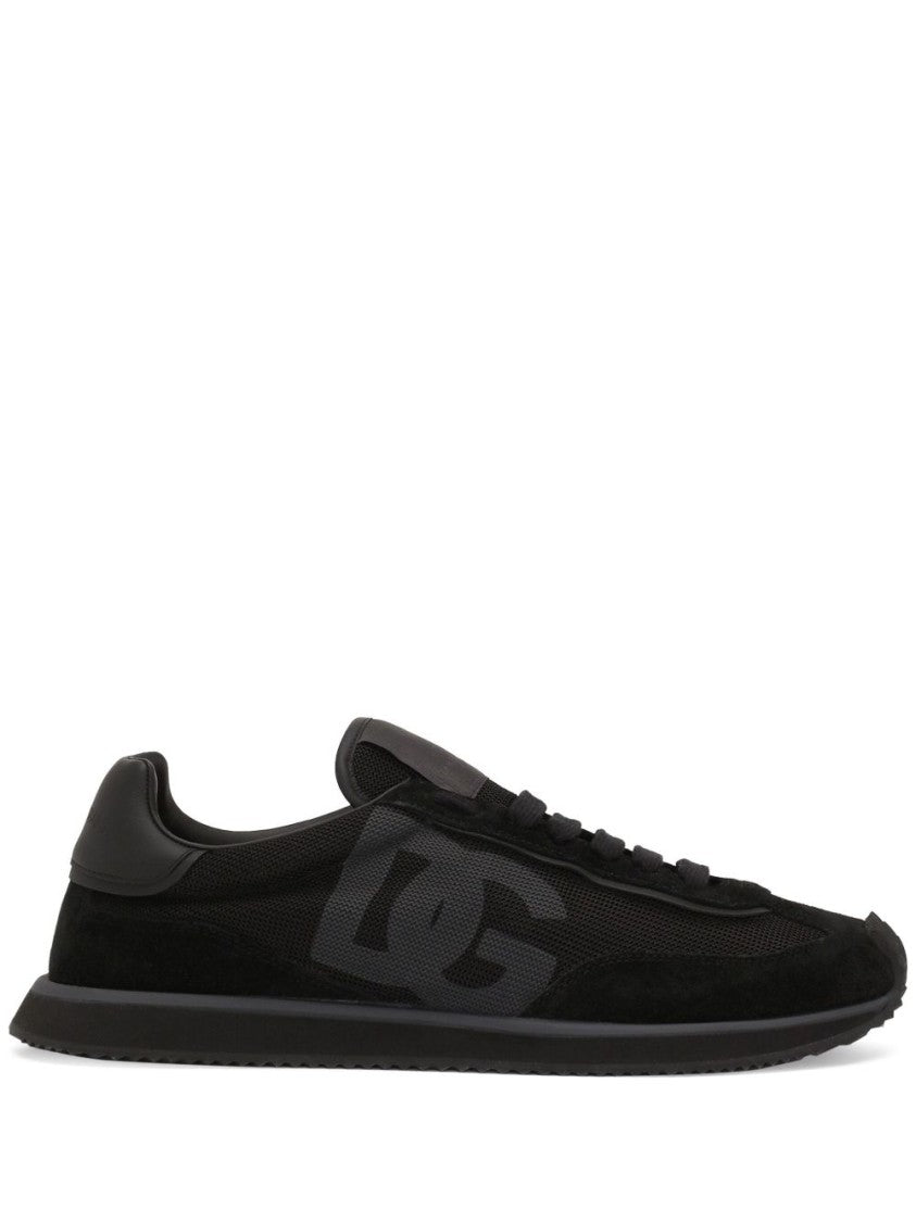 Dolce & Gabbana Bi-Color Suede Sneakers With Mesh Paneling