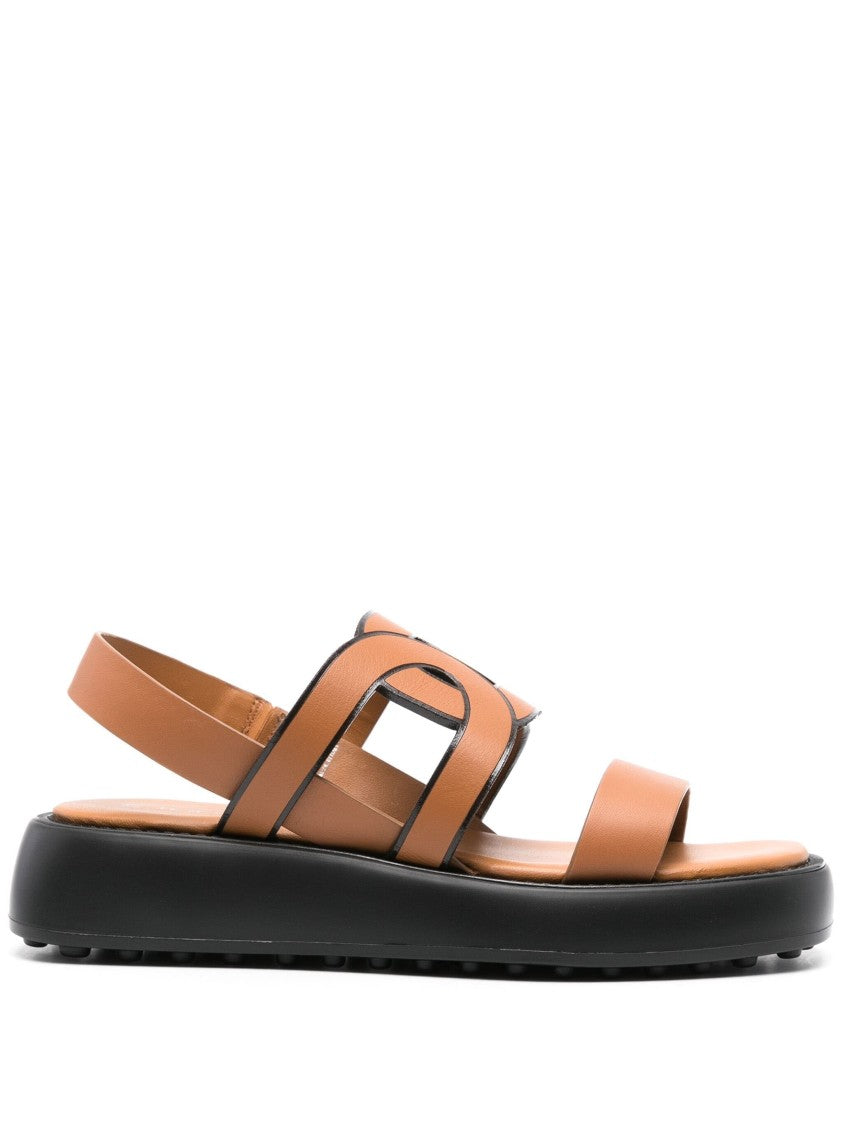 Tod's Cut-Out Chain Leather Sandals