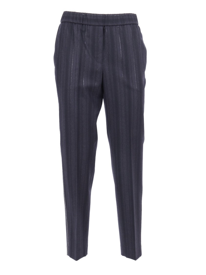 Peserico Tailored Trousers With Metallic Stripe