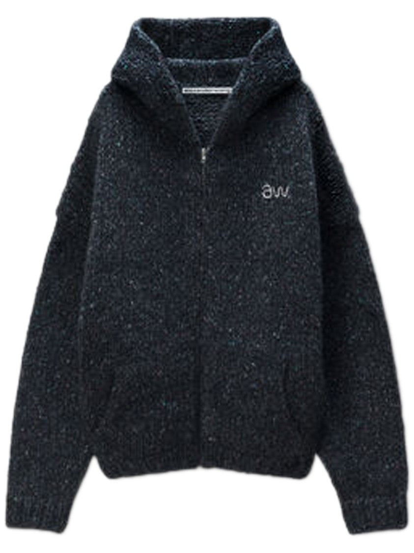 Alexander Wang Oversized Zip-Up Hoodie With Aw Embroidery