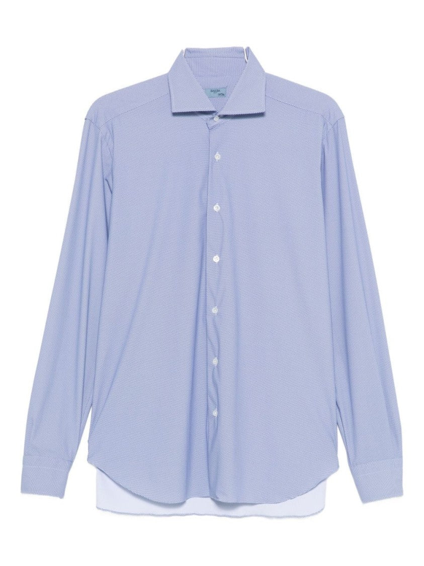 Barba Tailored Long-Sleeve Shirt With Subtle Micro-Pattern