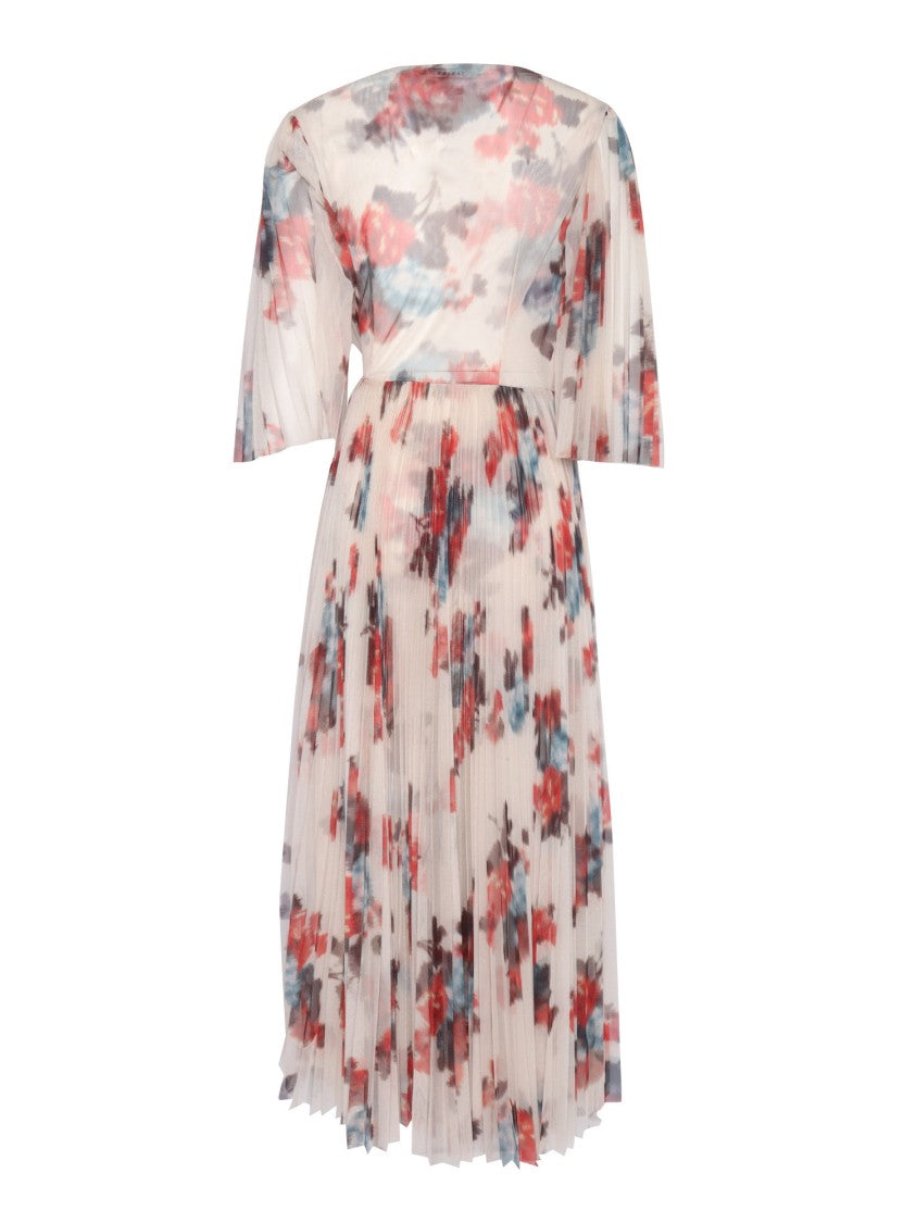 Philosophy Di Lorenzo Serafini Floral Pattern Midi Dress With Elegant Drape