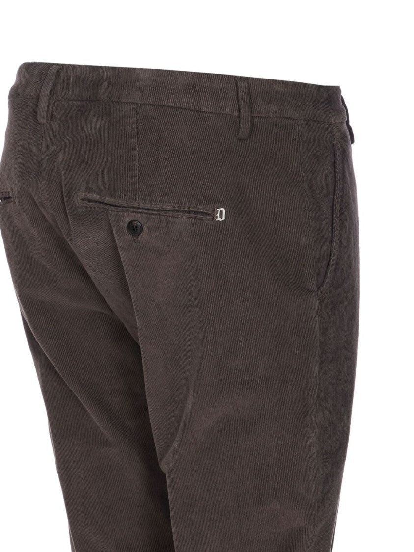 Dondup Brown Corduroy Jeans With Tailored Fit