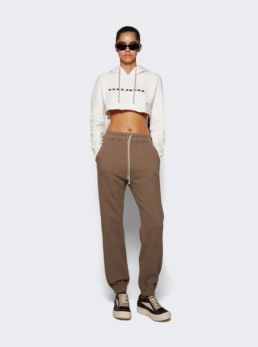Drkshdw By Rick Owens Cropped Hoodie Milk And Black