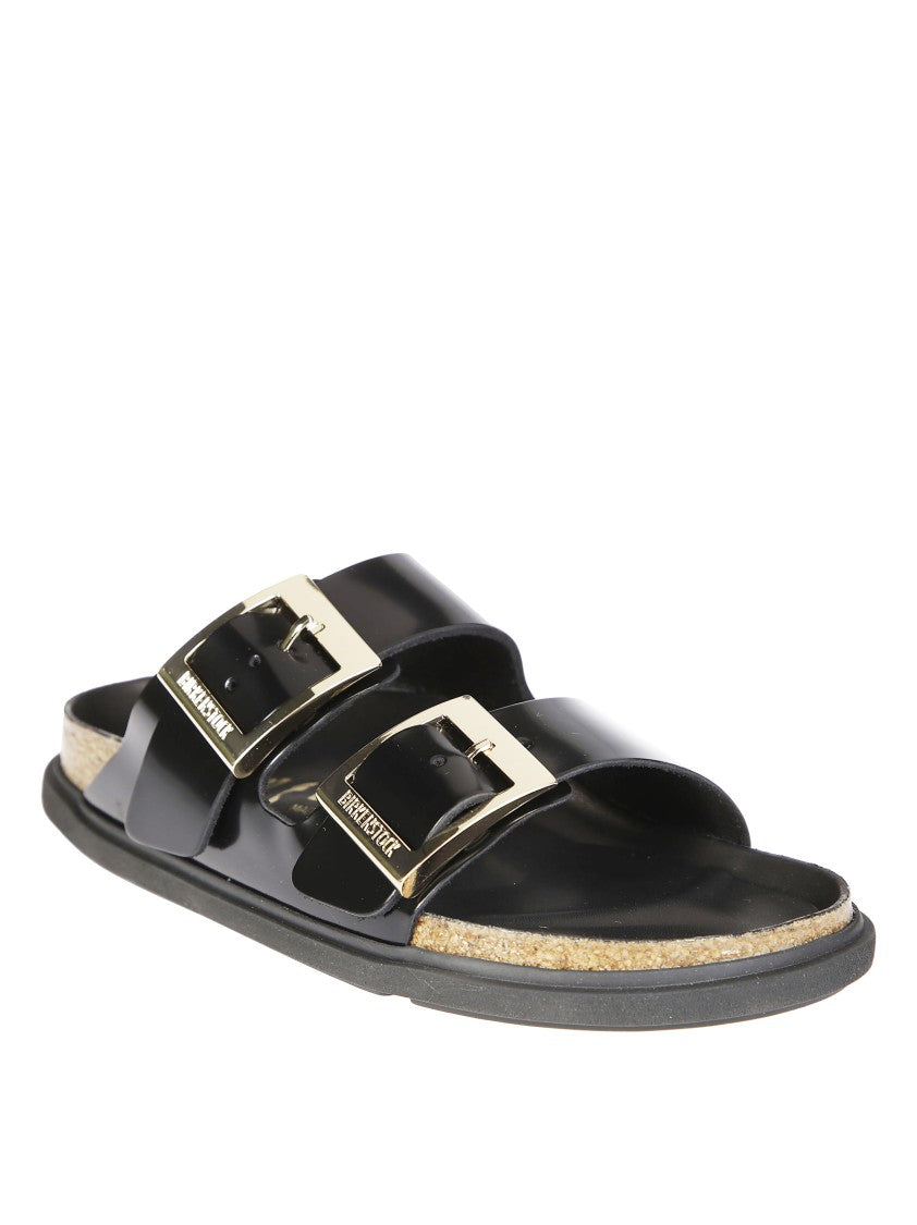 Birkenstock Dual-Strap Black Slide Sandal