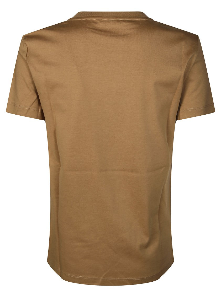 Max Mara Short-Sleeved Crew Neck T-Shirt With Embroidered Pocket