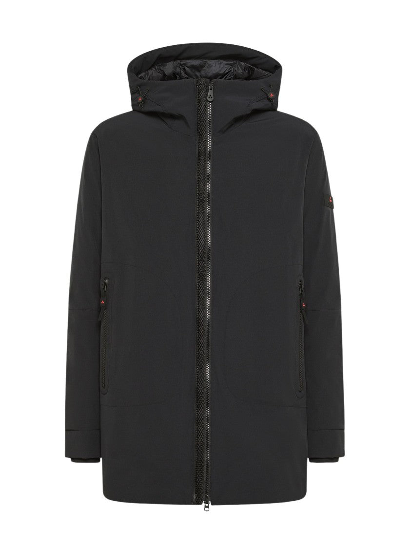 Peuterey Black Parka With Logo Patch
