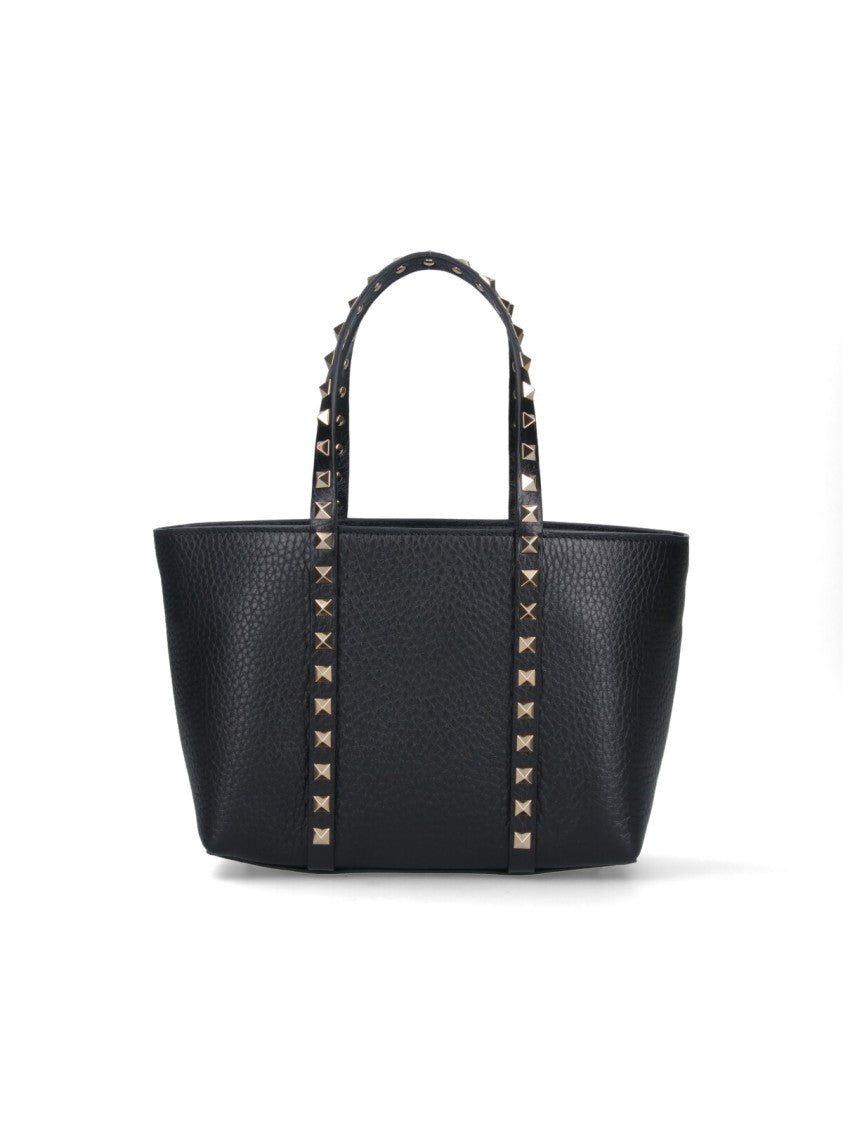 Valentino Garavani Small 'Rockstud' Top Handle Bag – Black