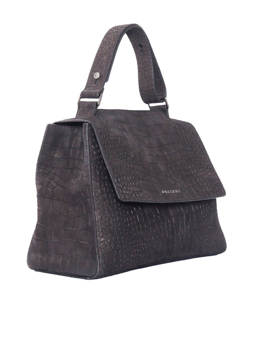 Claudio Orciani Structured Calf Leather Handbag With Flap Closure