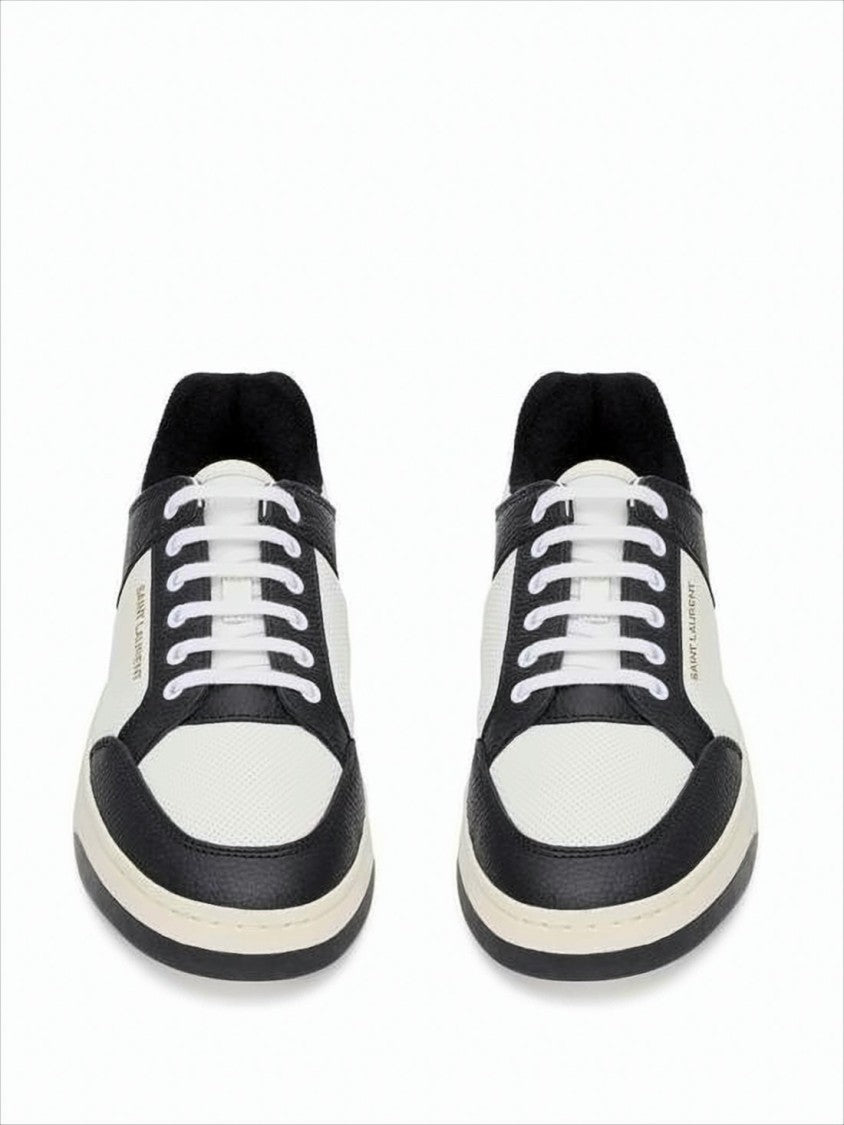 Saint Laurent Low-Top Sneakers With Smooth And Textured Panels
