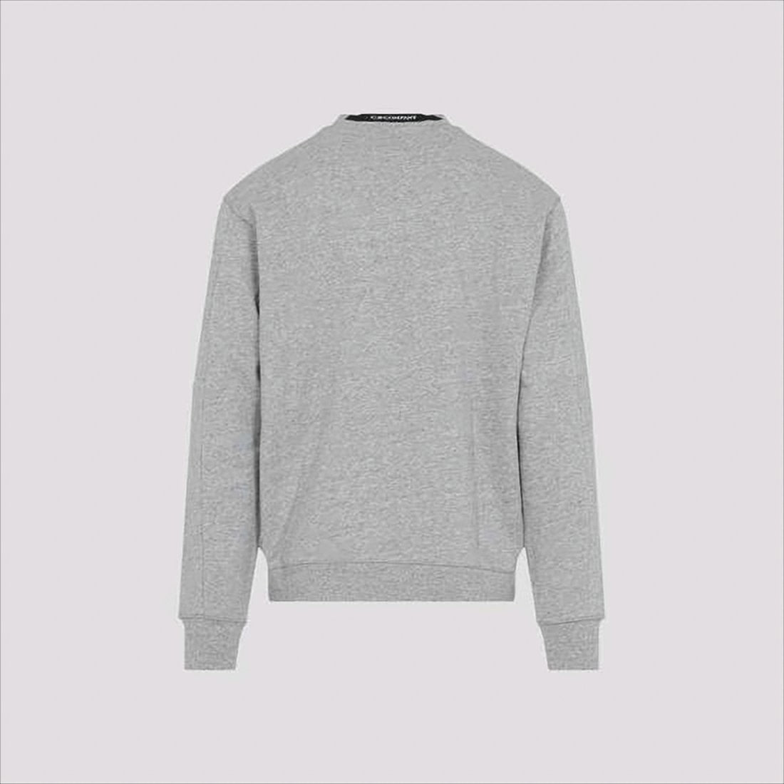 C.P. Company Heather Grey Long-Sleeve Crewneck Sweatshirt With Functional Details
