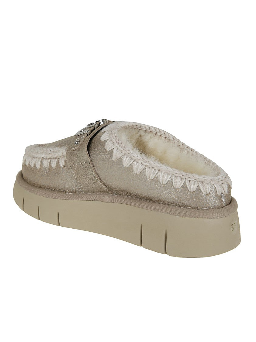 Mou Slip-On Mule Ankle Boots With Plush Lining