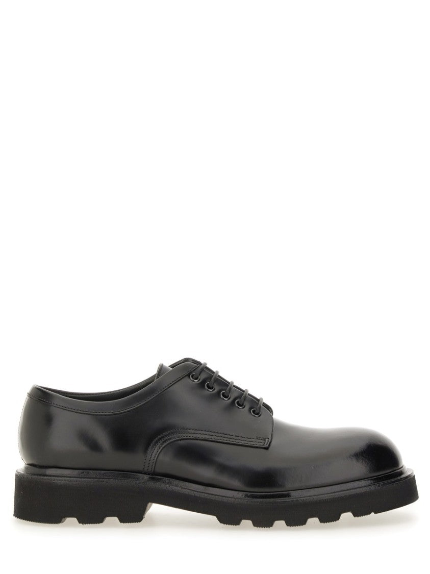 Premiata Polished Calf Leather Lace-Up Moccasins