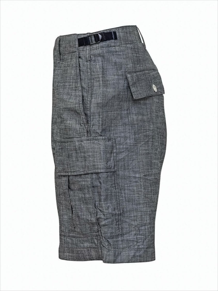 C.P. Company Textured Grey Shorts With Multi-Pocket Design