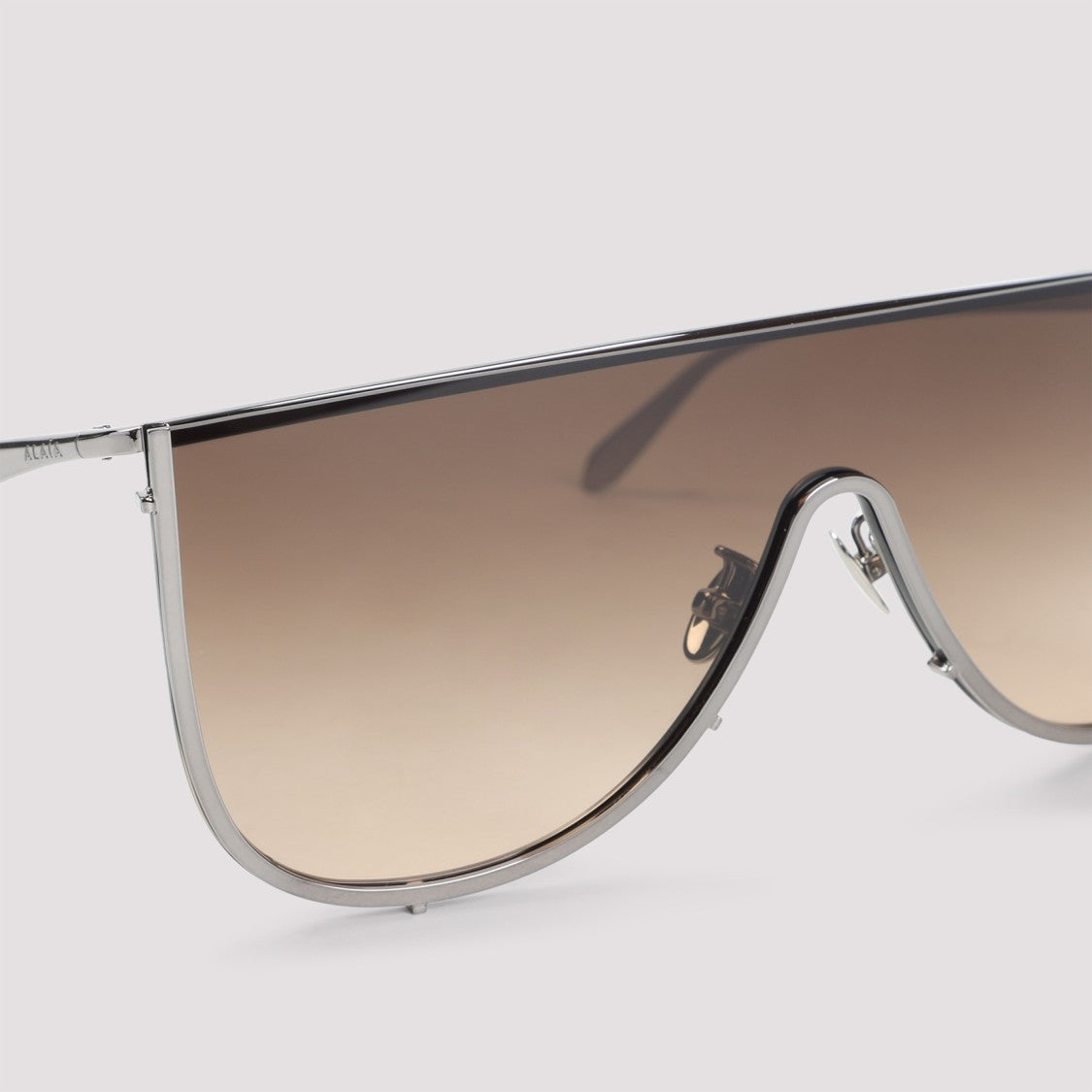 Alaïa Brown-Finish Metal Frame Mask Sunglasses