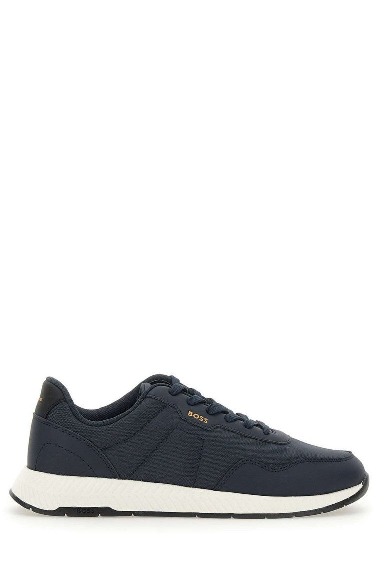 Boss Sporty Blue Sneakers With Streamlined Design