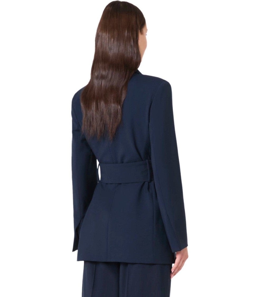 Max Mara Teso Blue Belted Blazer