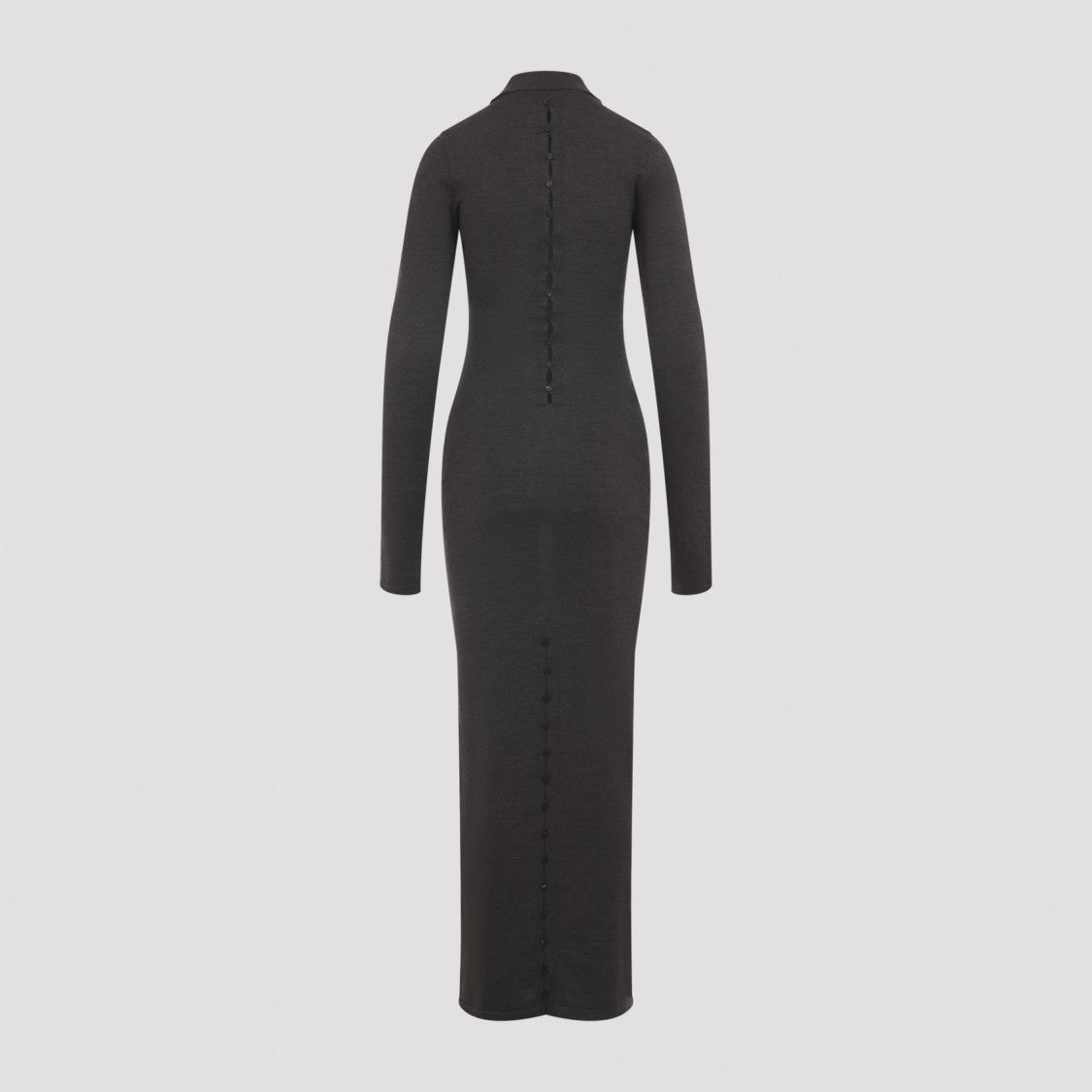 Jacquemus Long Fitted Merino Wool Blend Dress