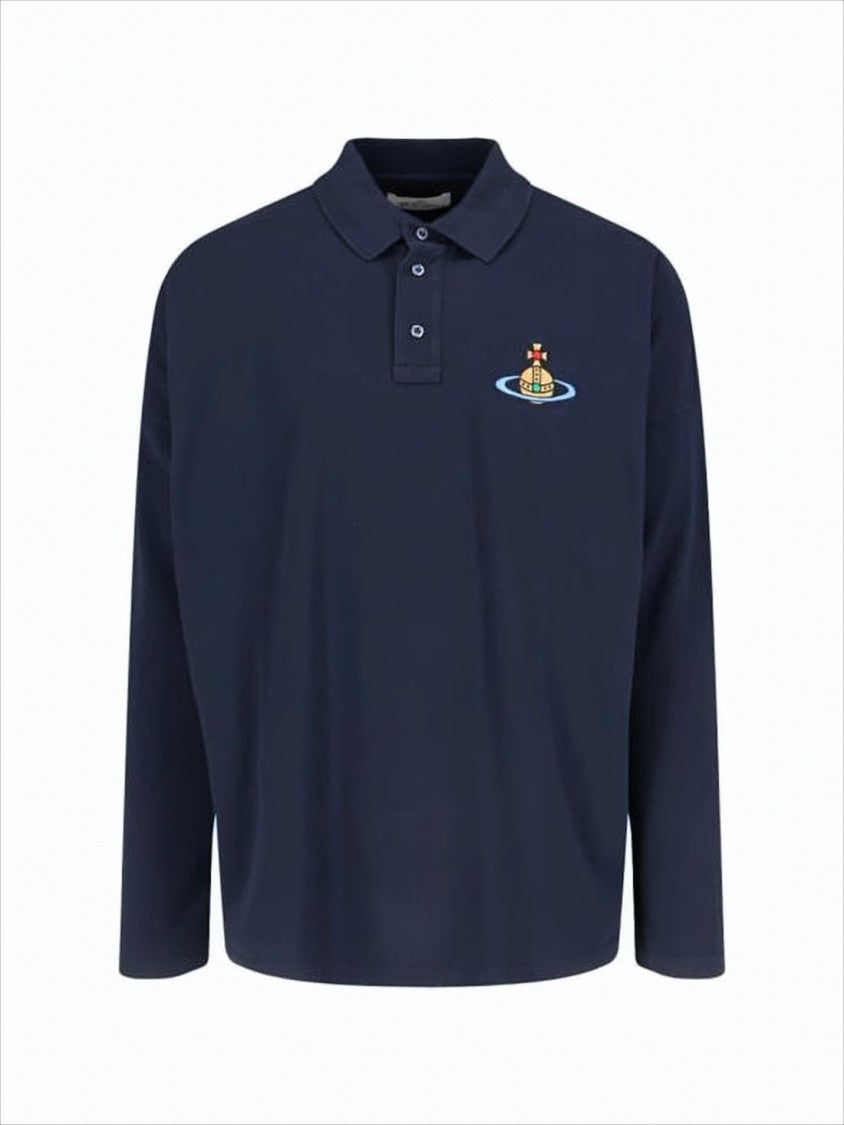 Vivienne Westwood Classic Blue Polo Shirt With Structured Collar