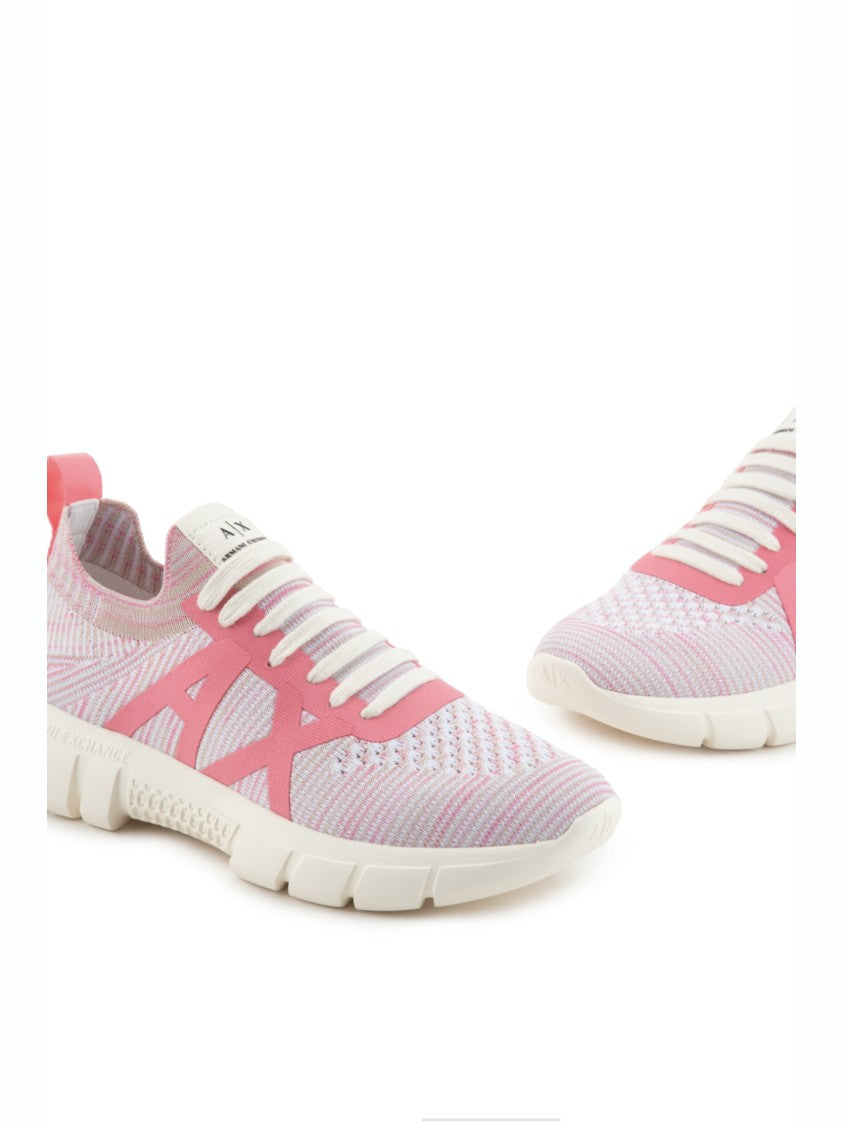 Armani Exchange White Fuchia Sneaker