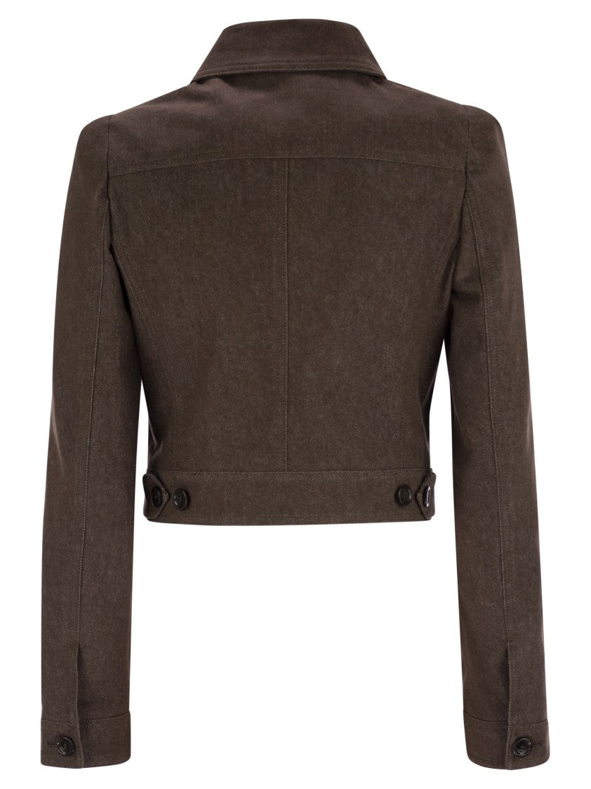 Max Mara Carpa - Denim-Effect Crop Jacket