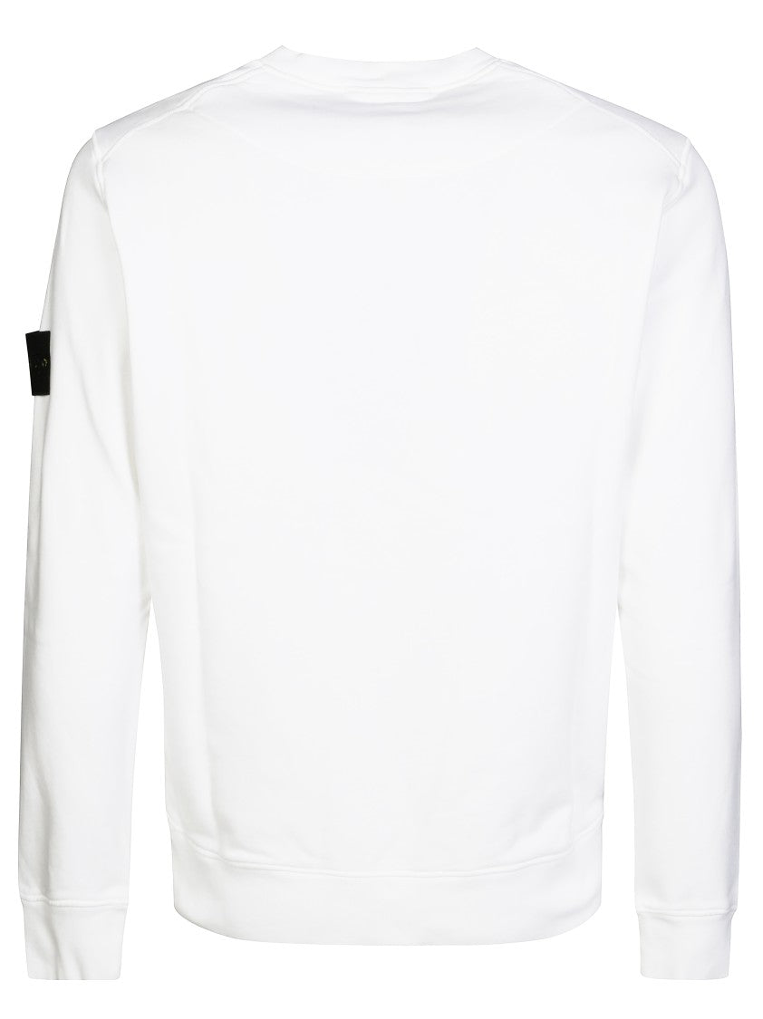 Stone Island White Sweatshirt With Logo Patch