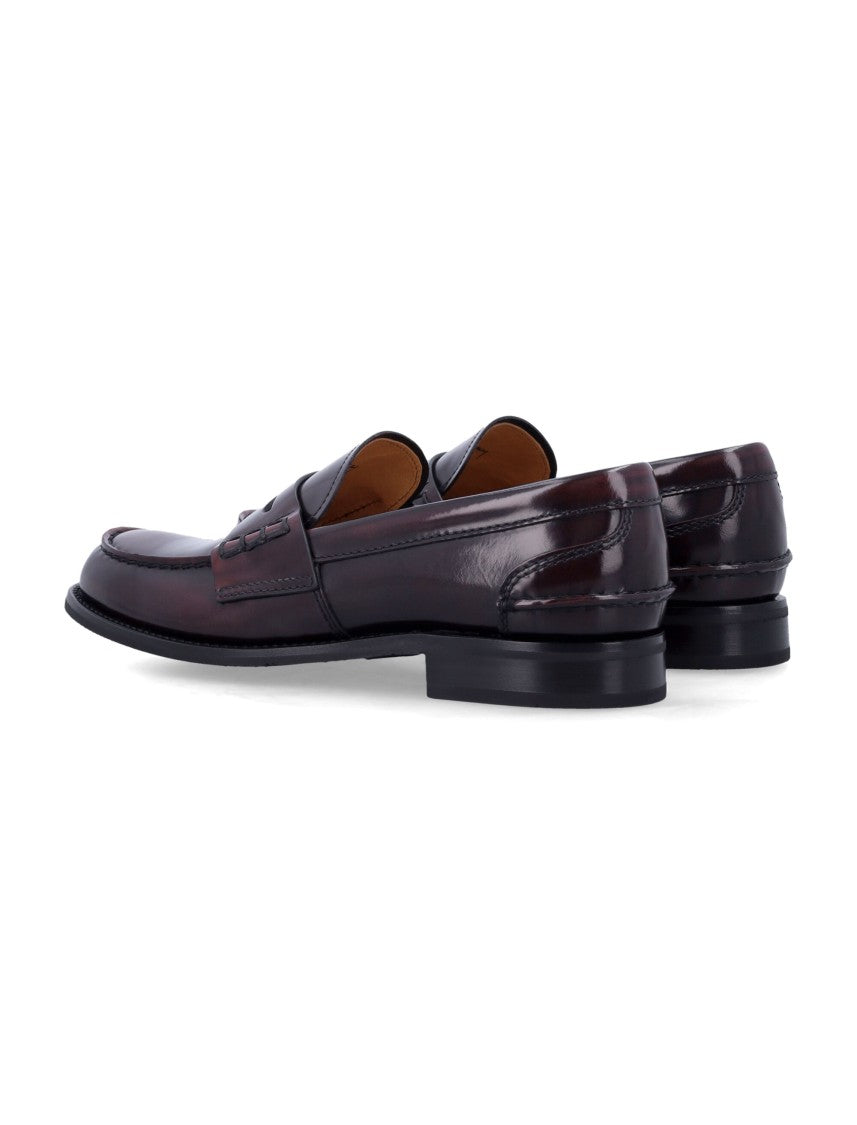 Church's Pembrey Classic Penny Loafers In Deep Burgundy Leather