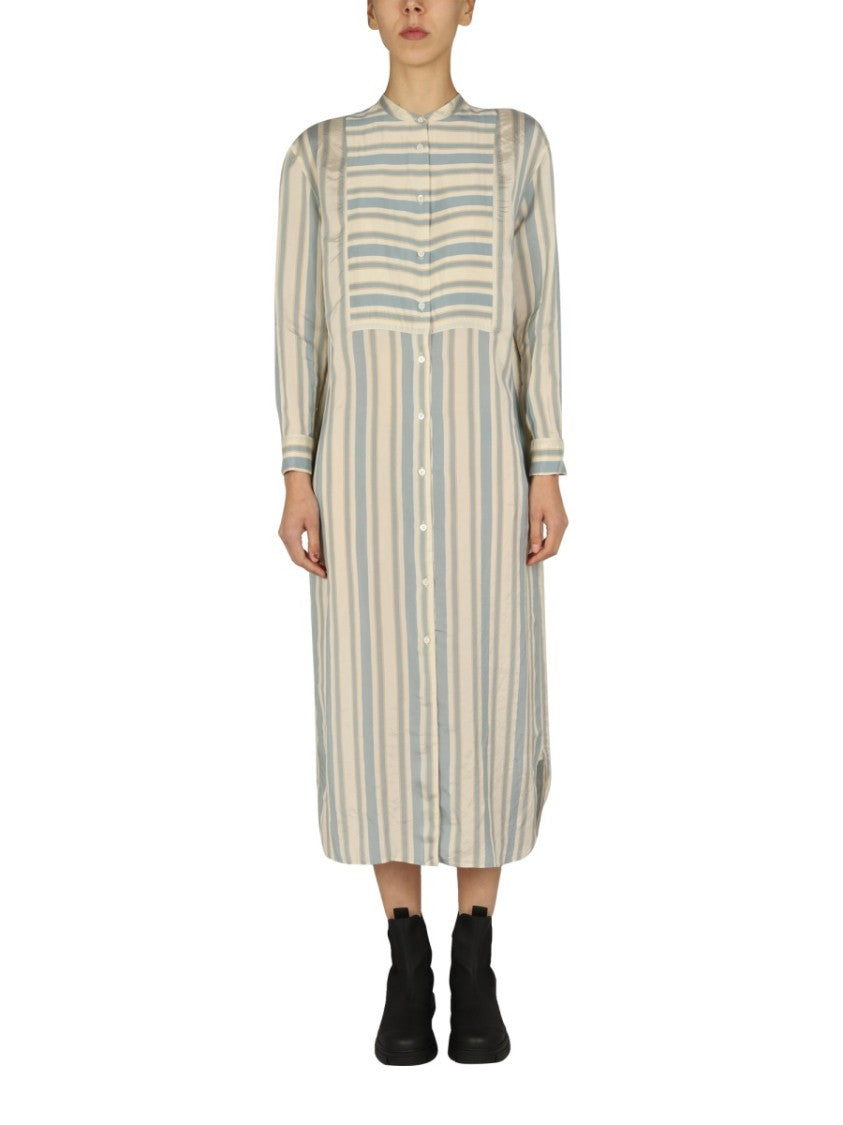 Aspesi Mandarin Collar Midi Shirt Dress