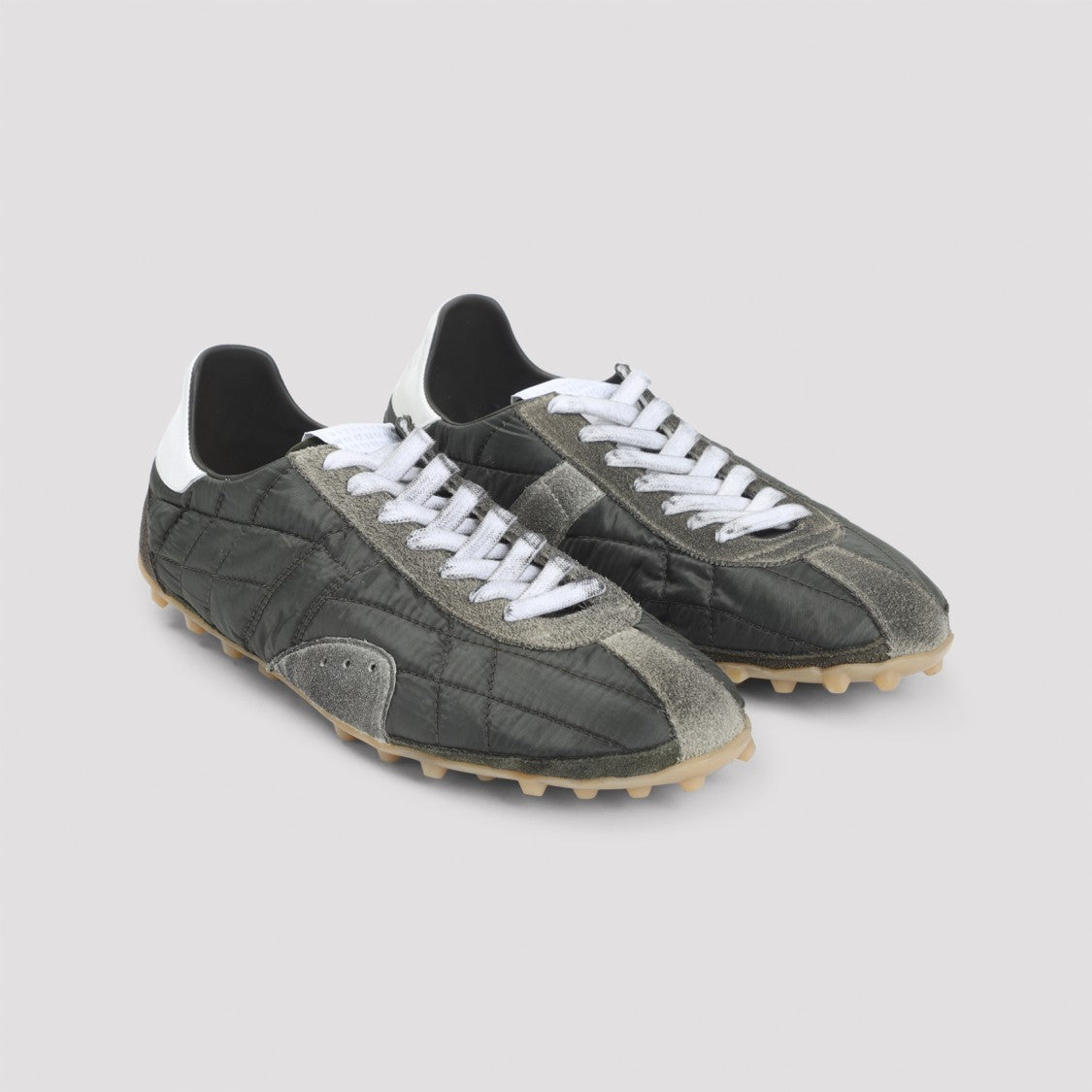 Maison Margiela Low-Profile Quilted Sneakers With Suede Accents