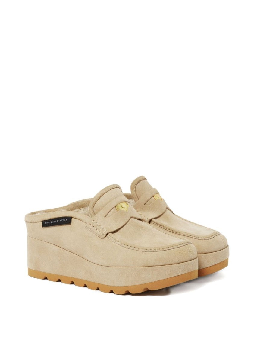 Stella Mccartney Moccasin-Inspired Beige Platform Sandals