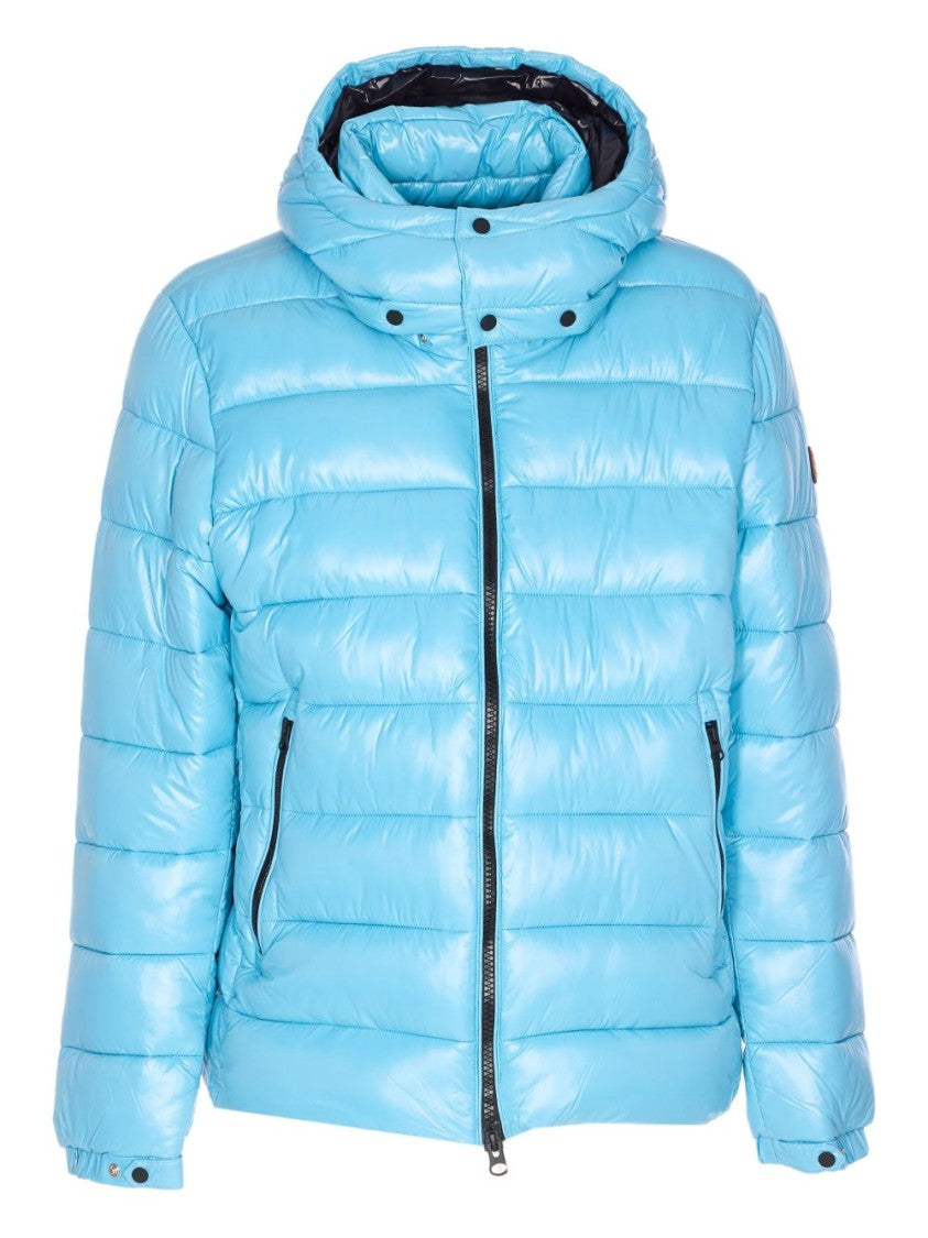 Save The Duck Bay Blue Glossy Finish Puffer Jacket