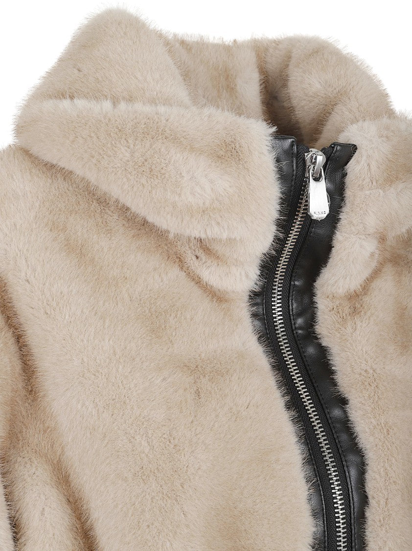 Pinko Bagels Faux Fur Bomber Jacket