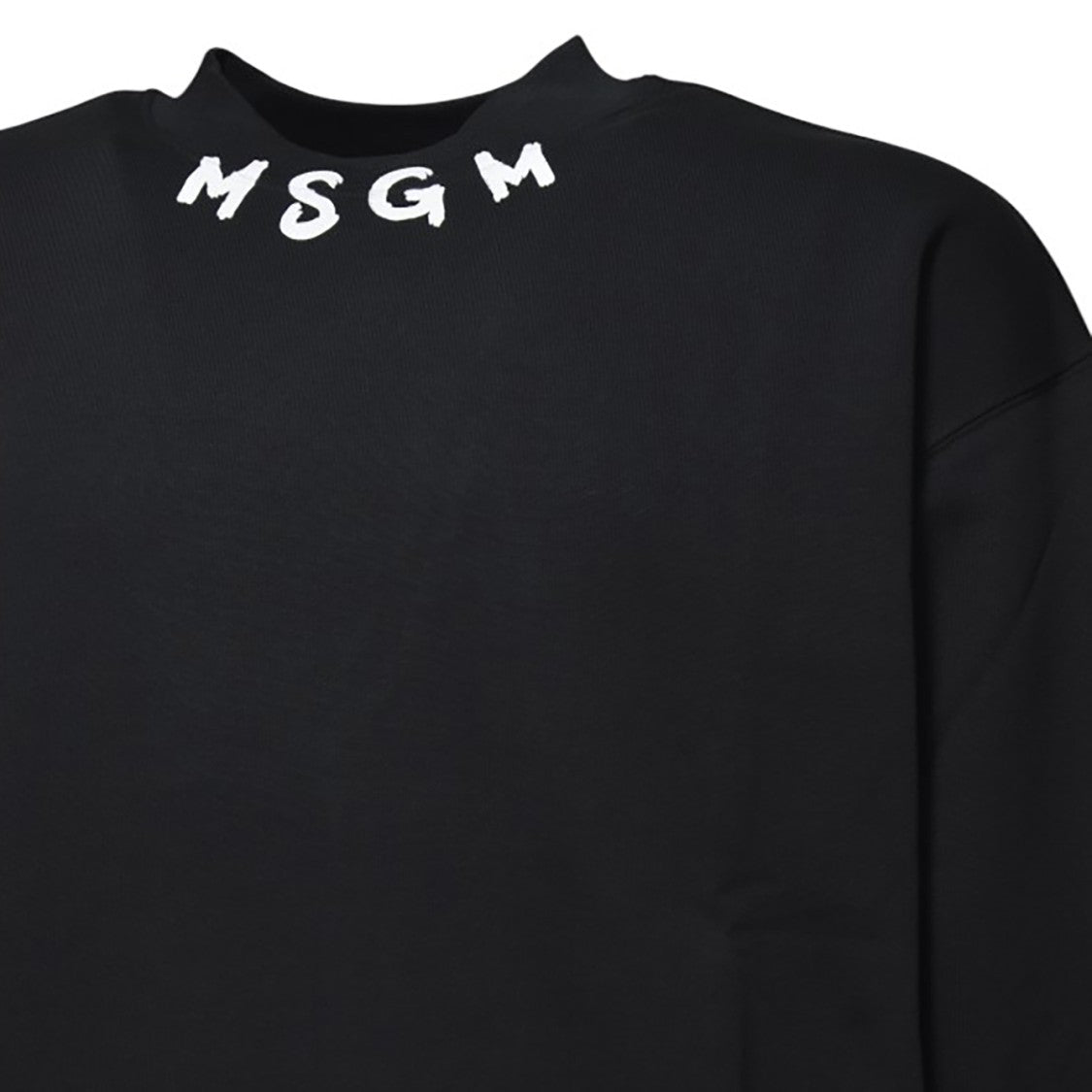 Msgm Black Cotton Crewneck Sweatshirt