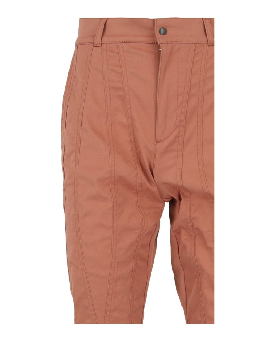Bottega Veneta Mid Rise Tapered Trouser Pants With Antiqued Silver-Tone Hardware