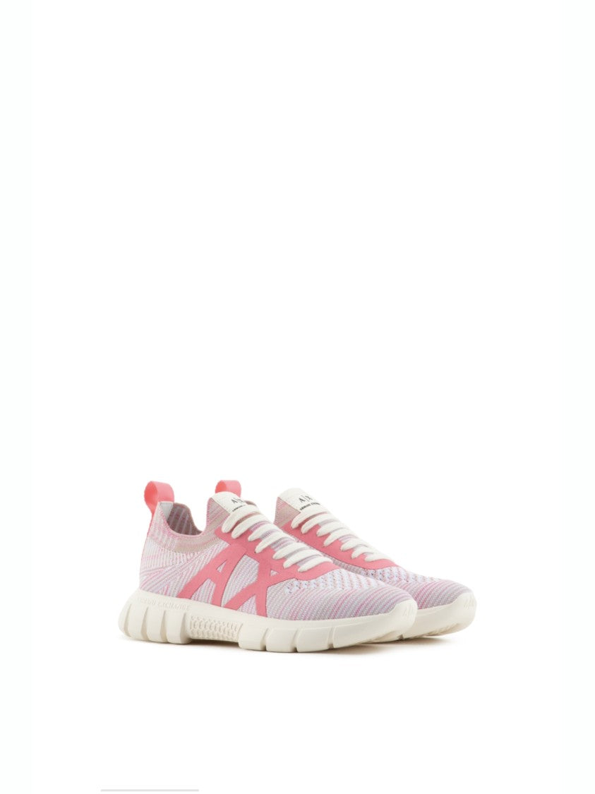 Armani Exchange White Fuchia Sneaker