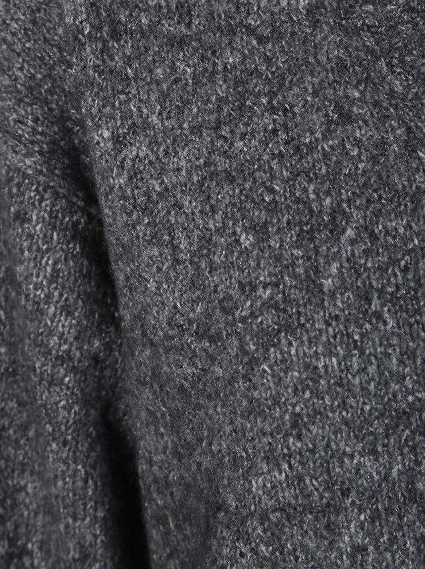 Max Mara Heathered Dark Grey Knit Sweater