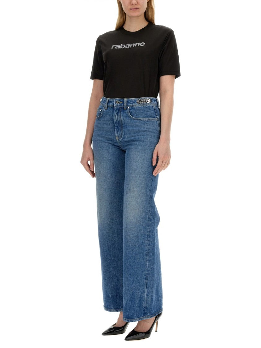 Rabanne Regular Fit T-Shirt With Sparkling Logo Design