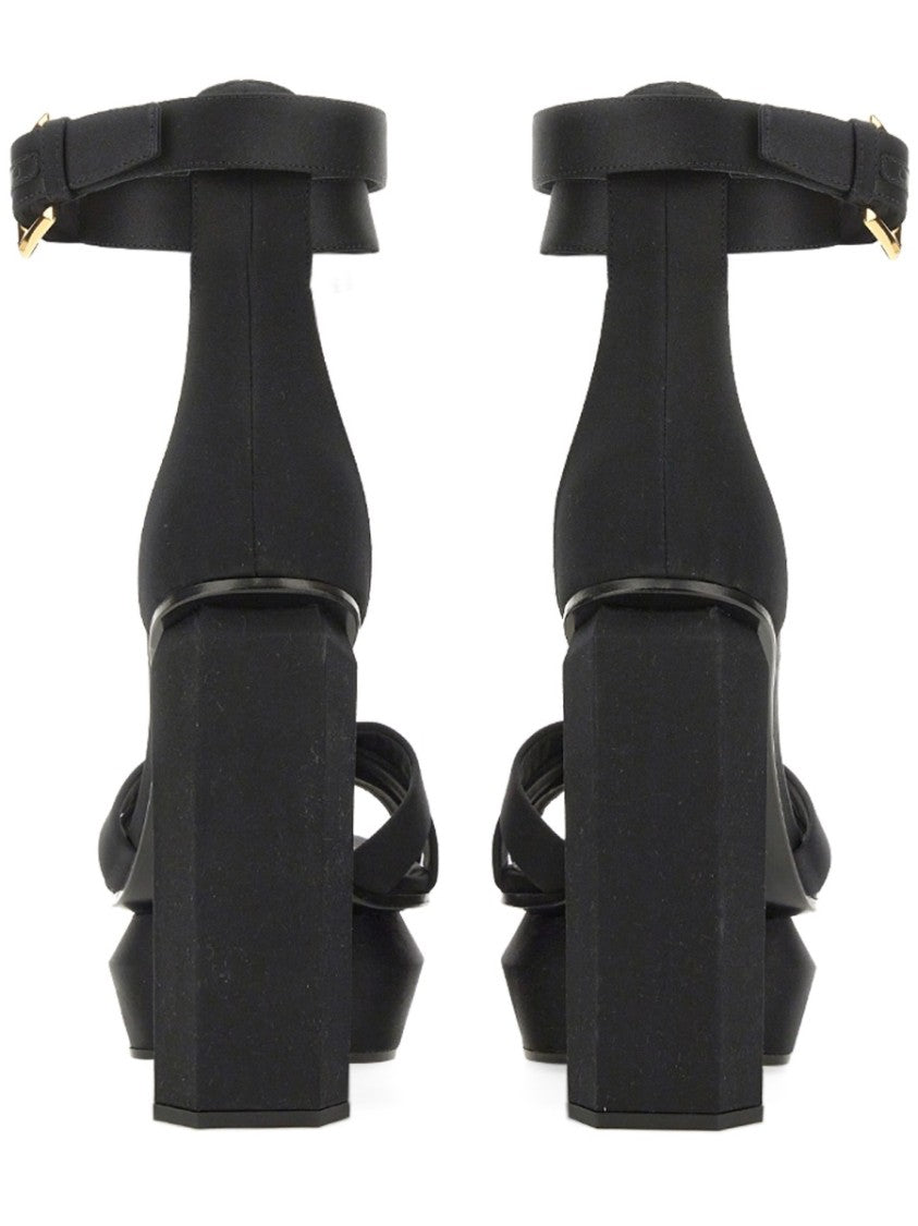 Balmain Geometric Design Platform Sandal