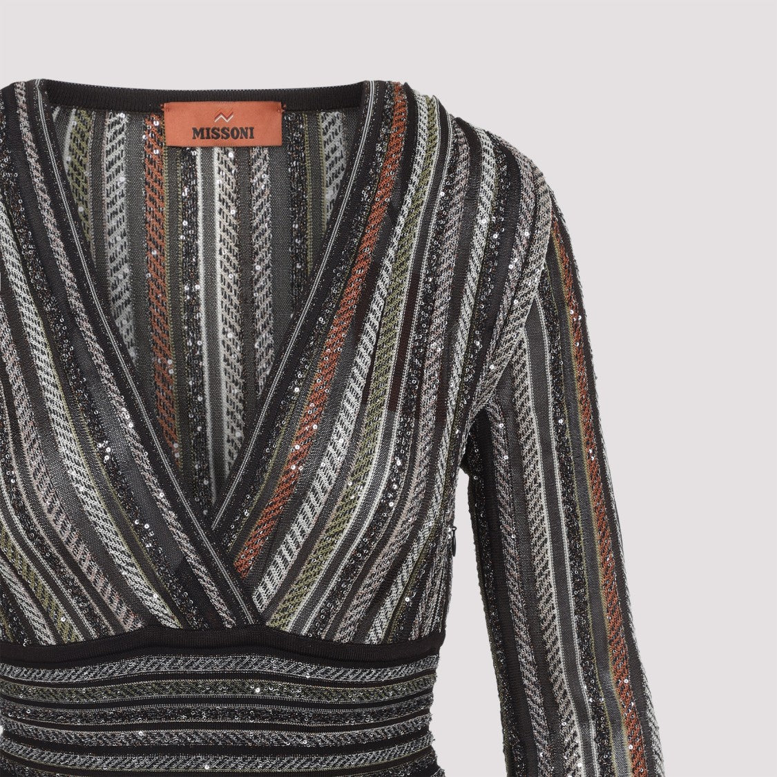 Missoni Brown Vertical Stripe Maxi Dress