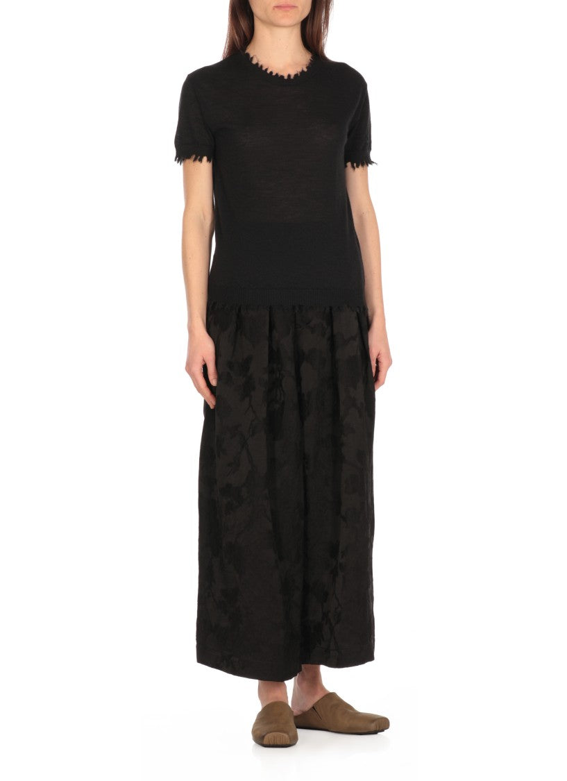 Uma Wang Cashmere Pullover With Ripped Ribbed Trims